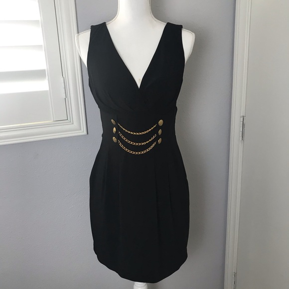 B. Smart Dresses & Skirts - Black size 8 mini dress with chain button detail
